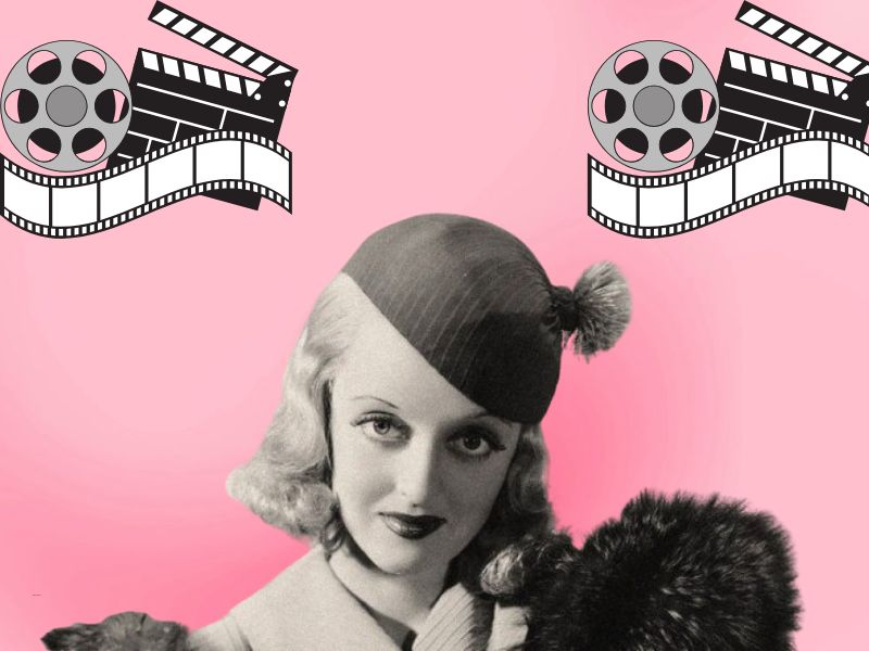 Glumica Beti Dejvis na roze pozadini