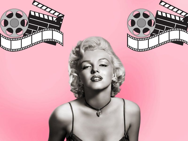 Merilin Monro na roze pozadini